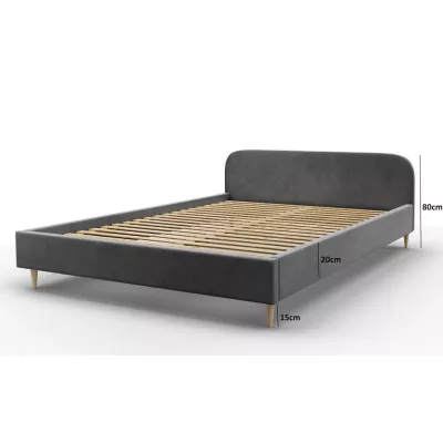 Čalouněná postel s úložným prostorem LETICIA - 180x200, světle šedá