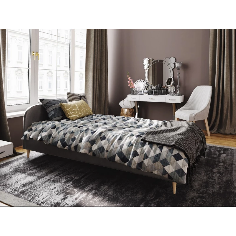 Čalouněná postel s úložným prostorem LETICIA - 120x200, tmavě šedá