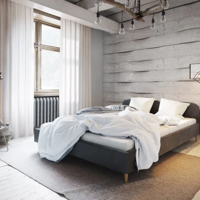 Čalouněná postel s úložným prostorem LETICIA - 180x200, tmavě šedá