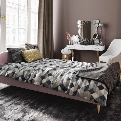 Čalouněná postel s úložným prostorem LETICIA - 120x200, růžová