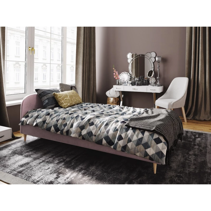 Čalouněná postel s úložným prostorem LETICIA - 120x200, růžová