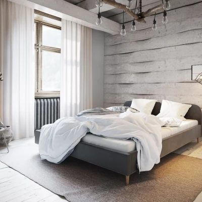 Čalouněná postel s úložným prostorem LETICIA - 180x200, šedá