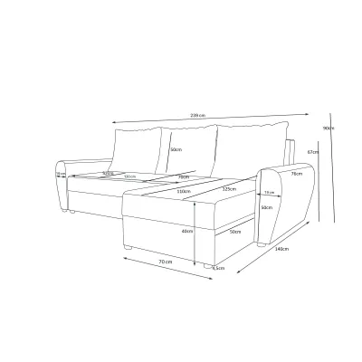 Rohová sedačka DEBORA - šedá / černá eko kůže