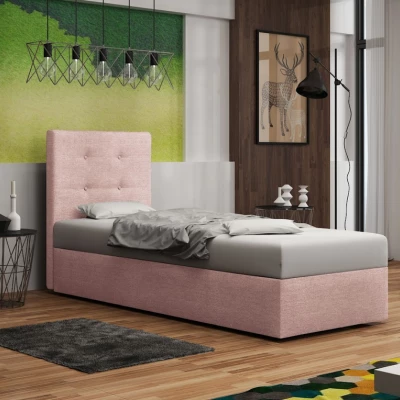 Čalouněná postel s úložným prostorem DELILAH 1 COMFORT - 80x200, levá, růžová