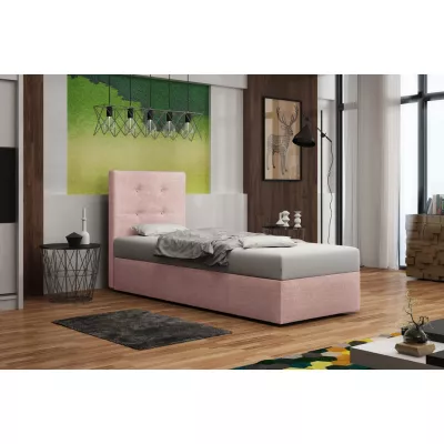 Čalouněná postel s úložným prostorem DELILAH 1 COMFORT - 80x200, levá, růžová
