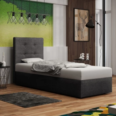 Čalouněná postel s úložným prostorem DELILAH 1 - 80x200, pravá, šedá