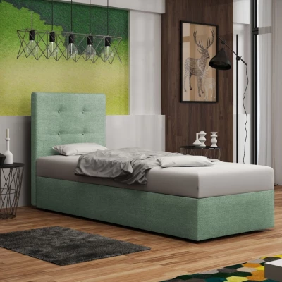 Čalouněná postel s úložným prostorem DELILAH 1 - 80x200, levá, světle zelená