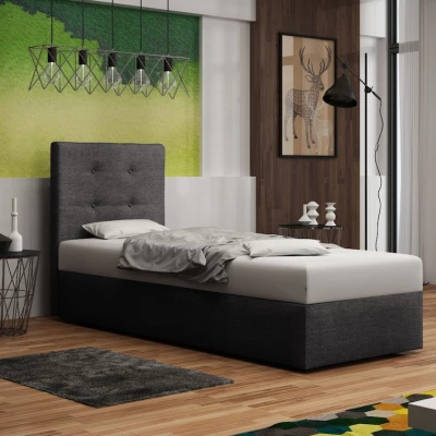 Čalouněná postel s úložným prostorem DELILAH 1 COMFORT - 90x200, pravá, šedá