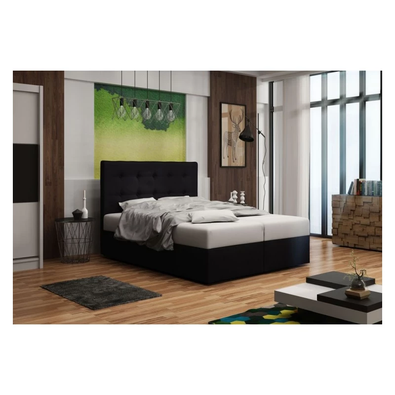 Čalouněná postel s úložným prostorem DELILAH 1 COMFORT - 200x200, černá