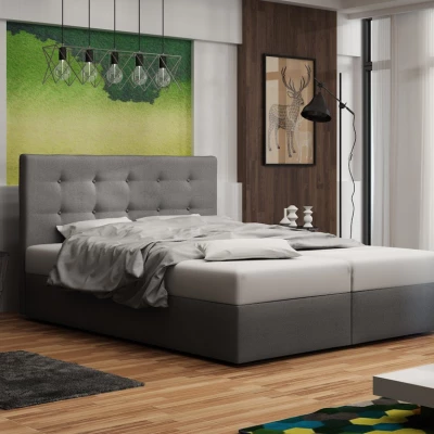 Čalouněná postel s úložným prostorem DELILAH 1 COMFORT - 140x200, světle šedá