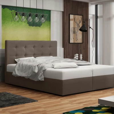 Čalouněná postel s úložným prostorem DELILAH 1 COMFORT - 180x200, světle hnědá