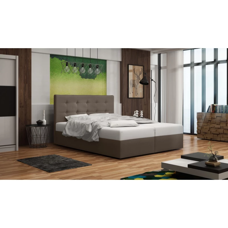 Čalouněná postel s úložným prostorem DELILAH 1 COMFORT - 180x200, světle hnědá