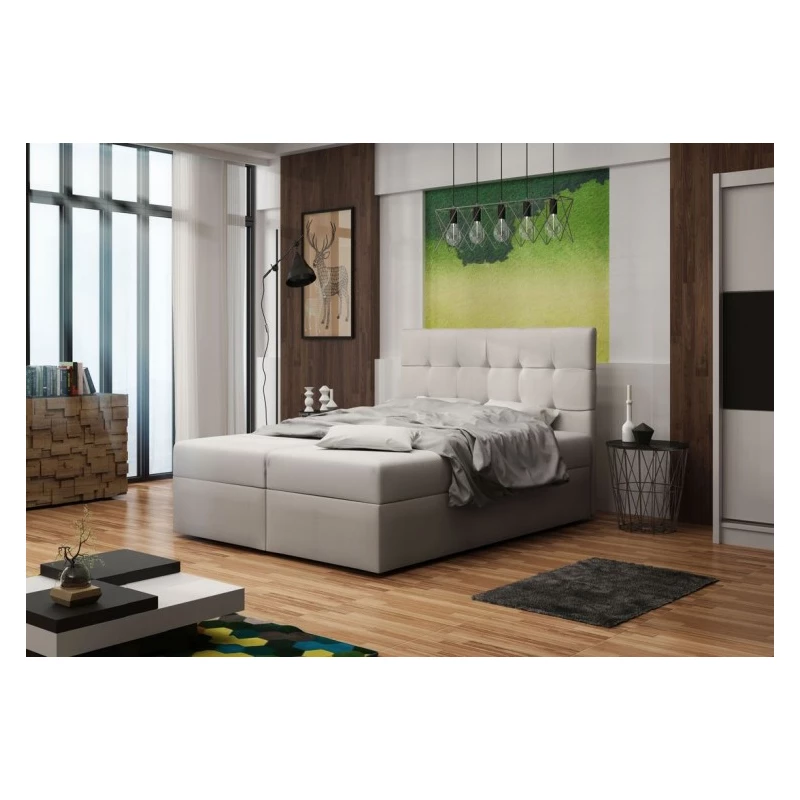 Čalouněná postel s úložným prostorem DELILAH 2 COMFORT - 120x200, béžová