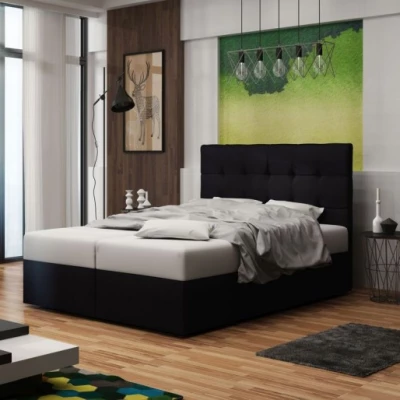 Čalouněná postel s úložným prostorem DELILAH 2 - 200x200, černá