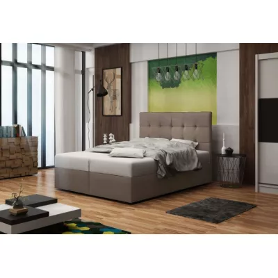 Čalouněná postel s úložným prostorem DELILAH 2 COMFORT - 120x200, světle hnědá