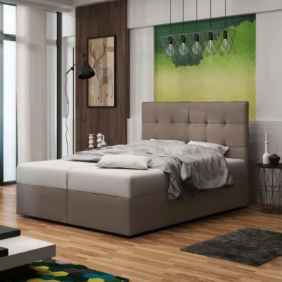 Čalouněná postel s úložným prostorem DELILAH 2 COMFORT - 180x200, světle hnědá