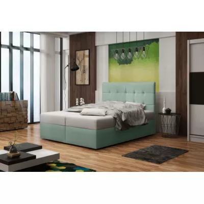 Čalouněná postel s úložným prostorem DELILAH 2 COMFORT - 200x200, světle zelená