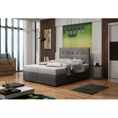 Čalouněná postel s úložným prostorem DELILAH 2 COMFORT - 160x200, světle šedá