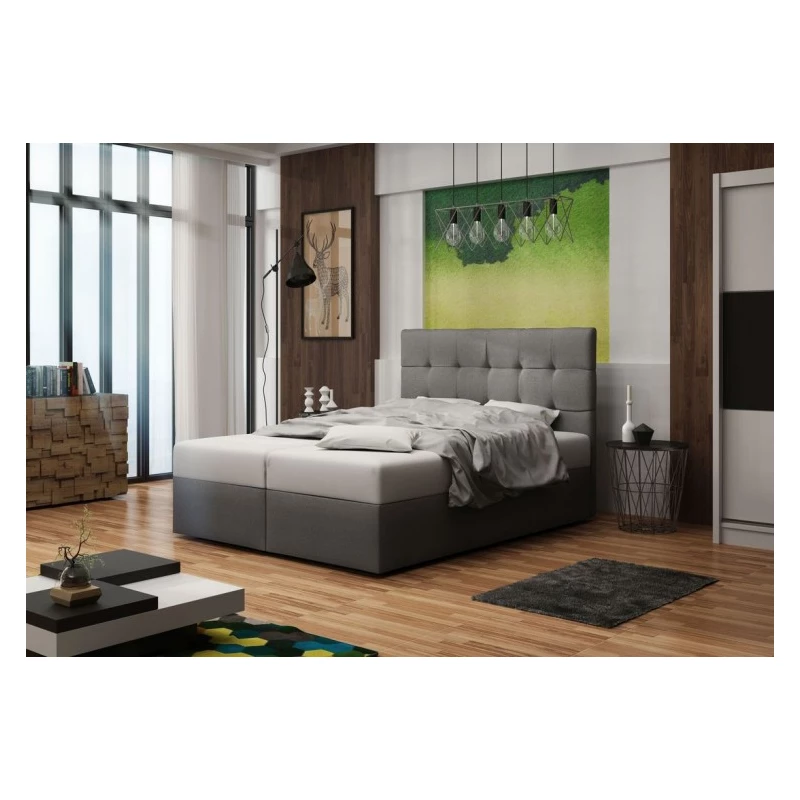 Čalouněná postel s úložným prostorem DELILAH 2 COMFORT - 140x200, světle šedá