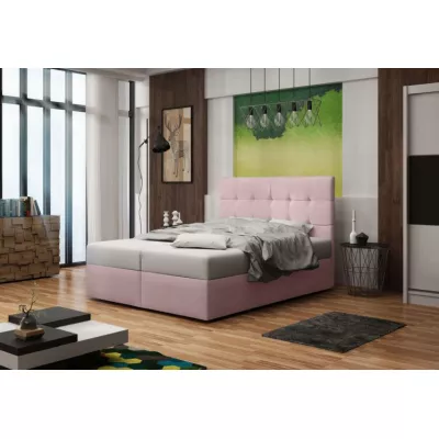 Čalouněná postel s úložným prostorem DELILAH 2 COMFORT - 160x200, růžová