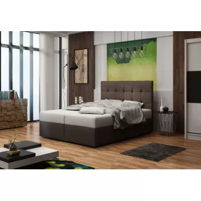 Čalouněná postel s úložným prostorem DELILAH 2 COMFORT - 140x200, hnědá