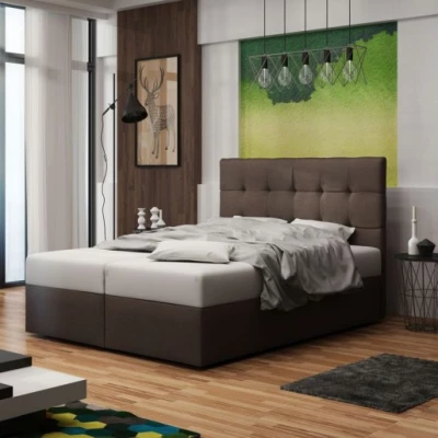 Čalouněná postel s úložným prostorem DELILAH 2 COMFORT - 180x200, hnědá
