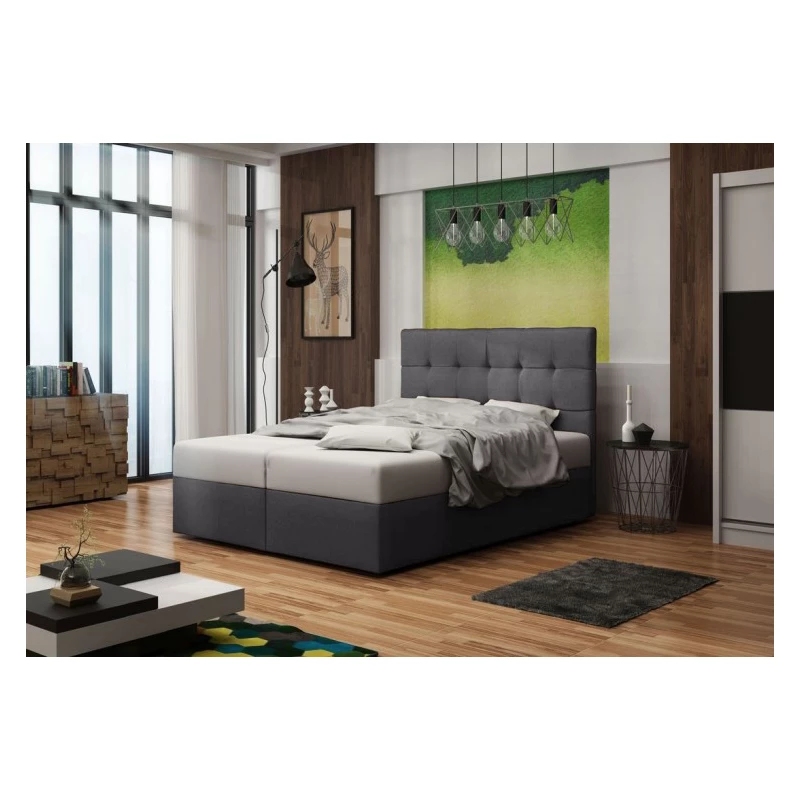 Čalouněná postel s úložným prostorem DELILAH 2 - 140x200, šedá