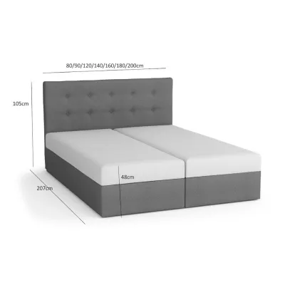 Čalouněná postel s úložným prostorem DELILAH 2 - 140x200, šedá