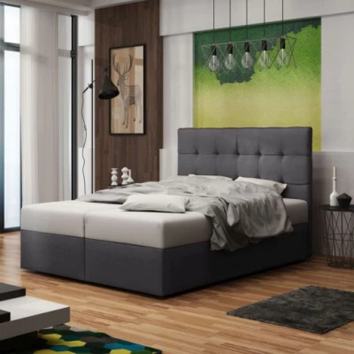 Čalouněná postel s úložným prostorem DELILAH 2 COMFORT - 160x200, šedá