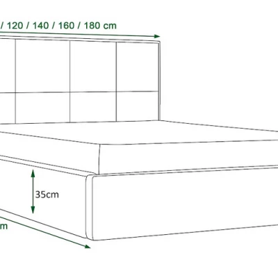 Manželská postel s úložným prostorem NARINE 2 - 140x200, hnědá