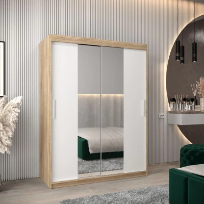 Skříň s posuvnými dveřmi v šířce 150 cm TIMEA 1 - dub sonoma / bílá