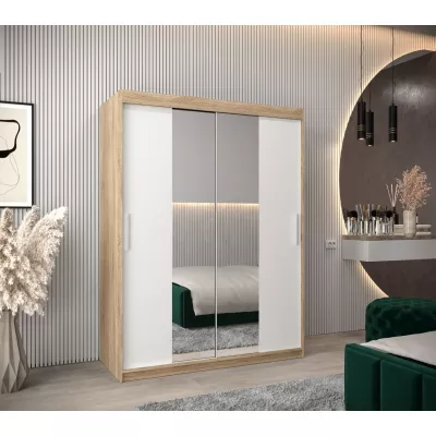 Skříň s posuvnými dveřmi v šířce 150 cm TIMEA 1 - dub sonoma / bílá