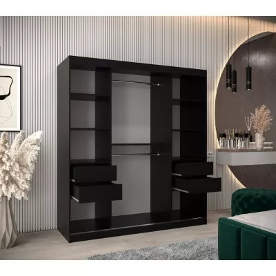 Skříň s posuvnými dveřmi v šířce 180 cm TIMEA 1 - černá / dub artisan