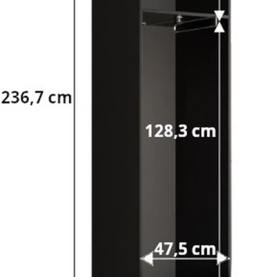 Předsíňová skříň SAVELA 1 - 50 cm, černá