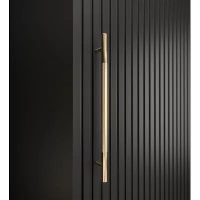 Šatní skříň SHAILA 1 - 180 cm, černá + mramor