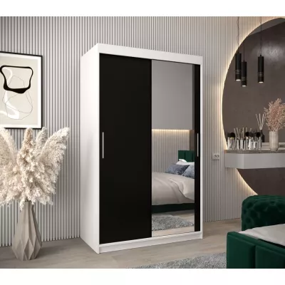 Skříň s posuvnými dveřmi v šířce 120 cm TIMEA 2 - bílá / černá