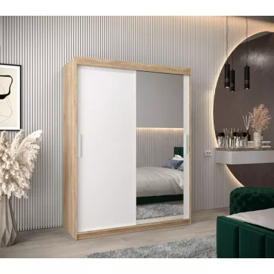 Skříň s posuvnými dveřmi v šířce 150 cm TIMEA 2 - dub sonoma / bílá