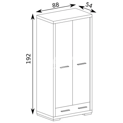 Prostorná skříň TRIXA - šířka 54 cm, dub santana