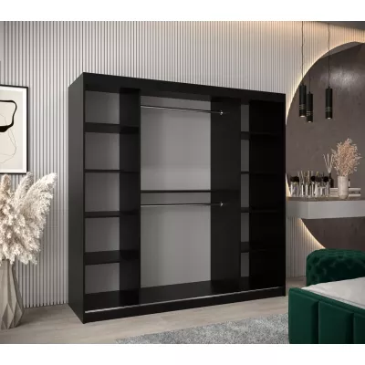 Skříň s posuvnými dveřmi v šířce 200 cm TIMEA 2 - černá / bílá