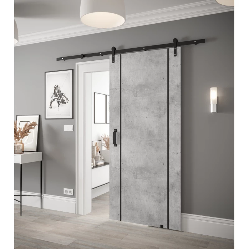 Posuvné dveře s kováním LEONTINA 10 - 90 cm, beton