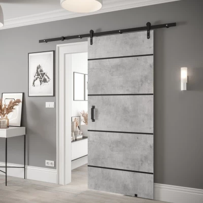 Posuvné dveře s kováním LEONTINA 3 - 90 cm, beton