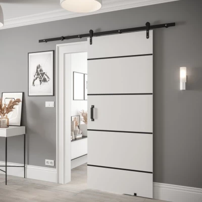 Posuvné dveře s kováním LEONTINA 3 - 90 cm, bílé