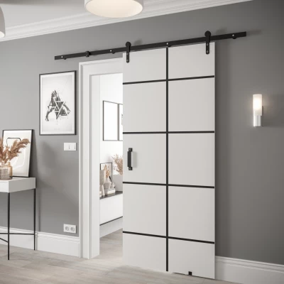 Posuvné dveře s kováním LEONTINA 5 - 90 cm, bílé