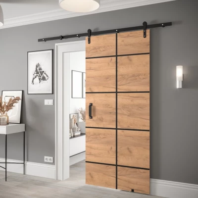 Posuvné dveře s kováním LEONTINA 5 - 90 cm, dub craft