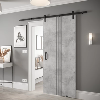 Posuvné dveře s kováním LEONTINA 6 - 90 cm, beton