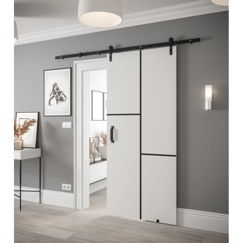 Posuvné dveře s kováním LEONTINA 8 - 90 cm, bílé