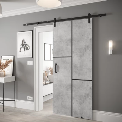 Posuvné dveře s kováním LEONTINA 8 - 90 cm, beton