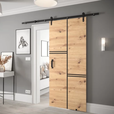 Posuvné dveře s kováním LEONTINA 9 - 90 cm, dub artisan