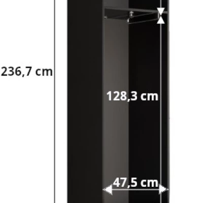 Předsíňová skříň SAVELA 4 - 50 cm, černá
