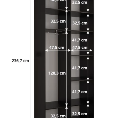 Šatní skříň SAVELA 4 - 100 cm, černá